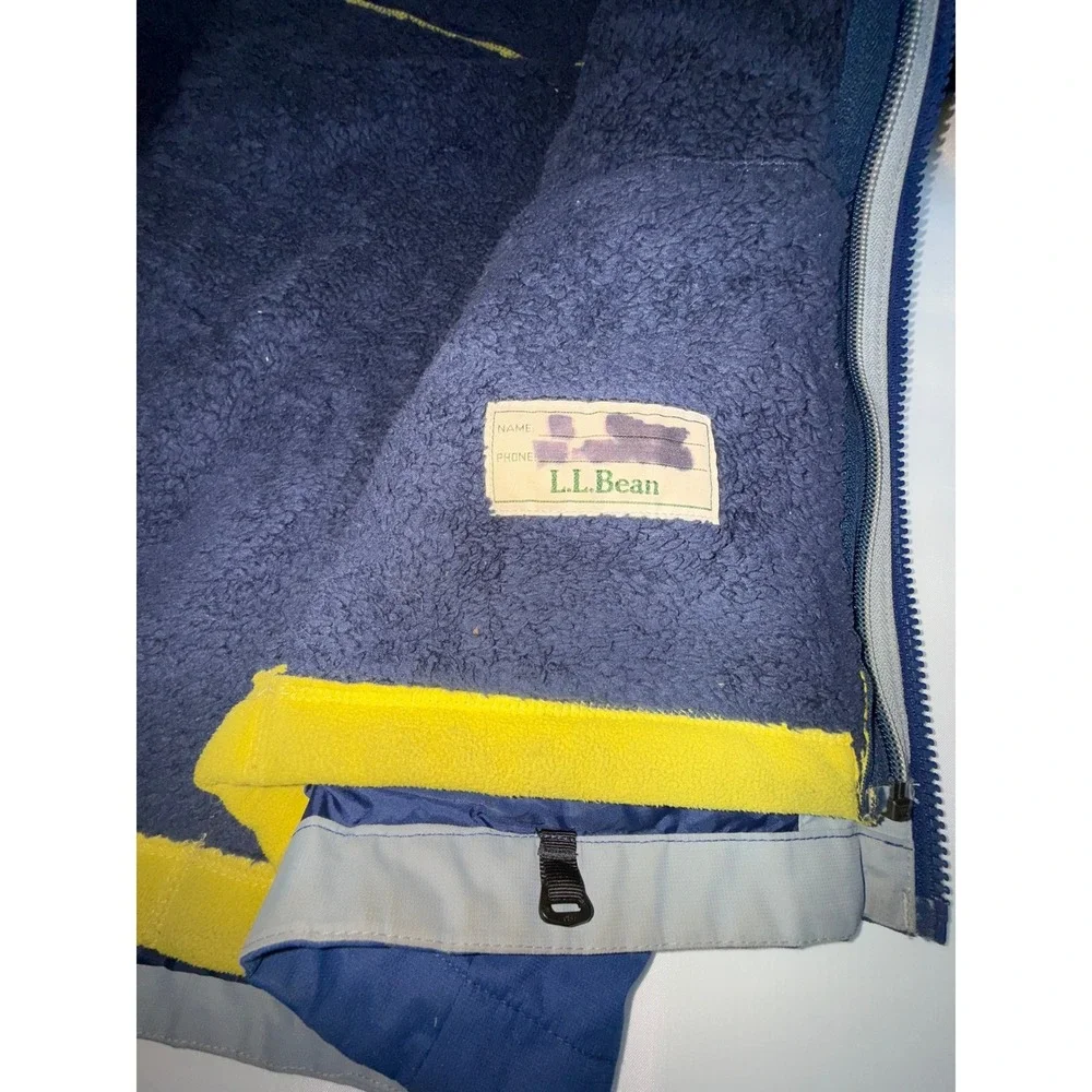 L.L. Bean‎ Boys Youth Size Medium Gray Navy Blue Zip Up Jacket 295452
